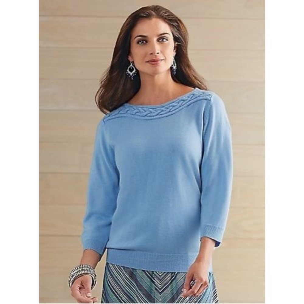 NWT Salon Studio Braided Knot Pullover Sweater